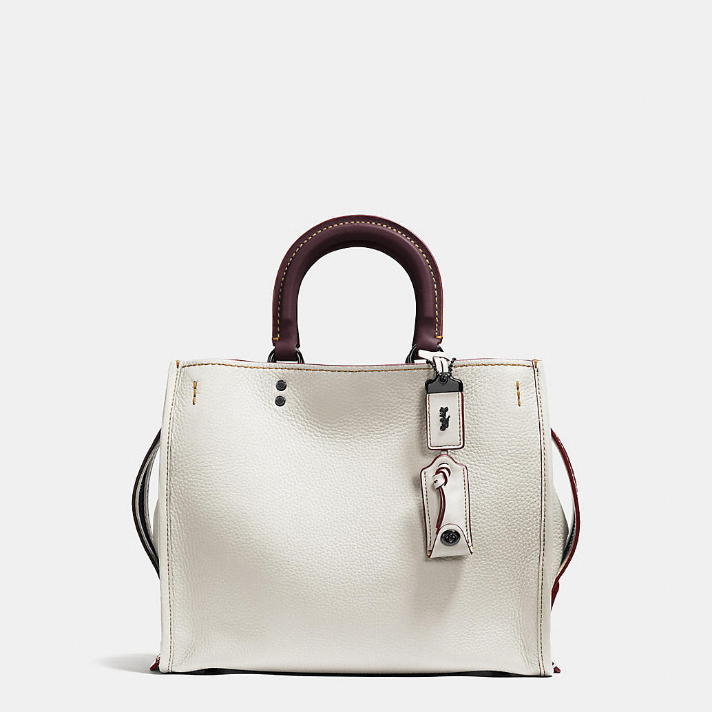 Coach Rogue Old Brass/Chalk Glovetanned Pebble Leather/Suede Lining ...