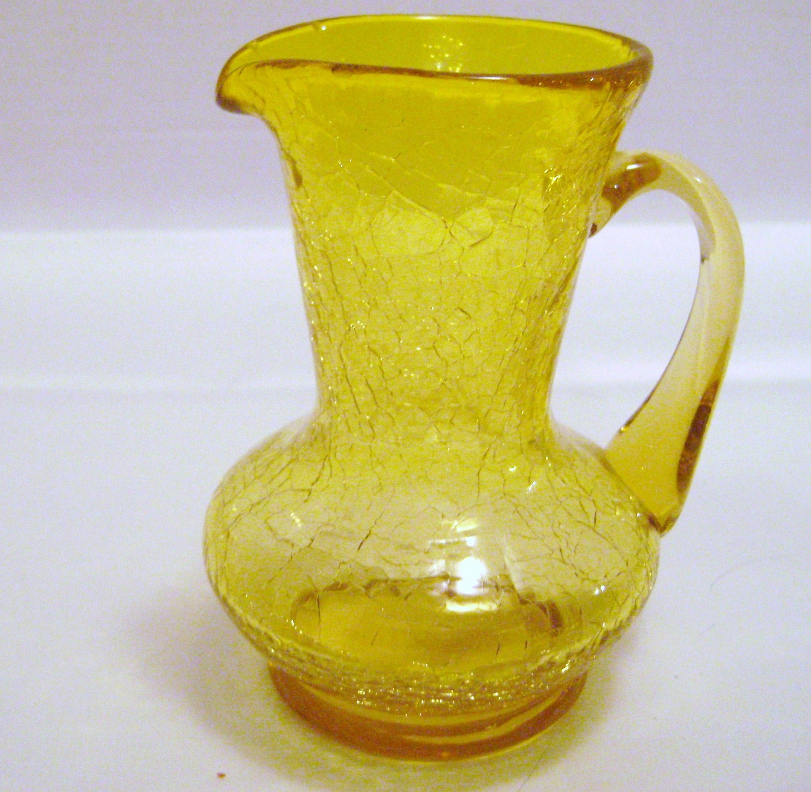 Kanawha Amber Crackle Glass Pitcher - Pottery & Glass