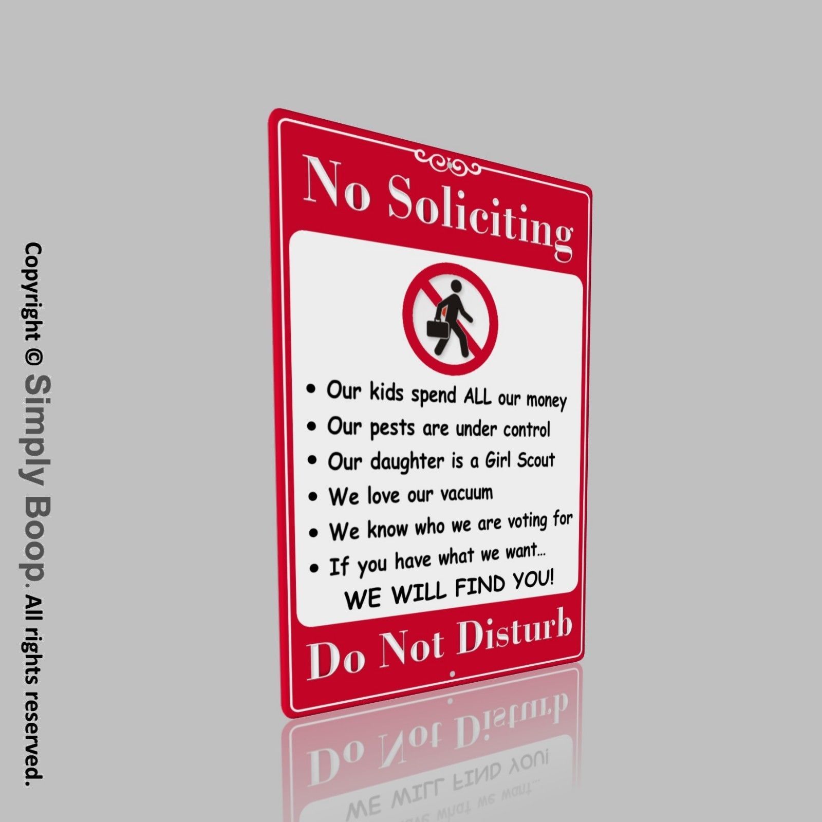 No Soliciting Do Not Disturb Home Security Sign Aluminum Brand New 8
