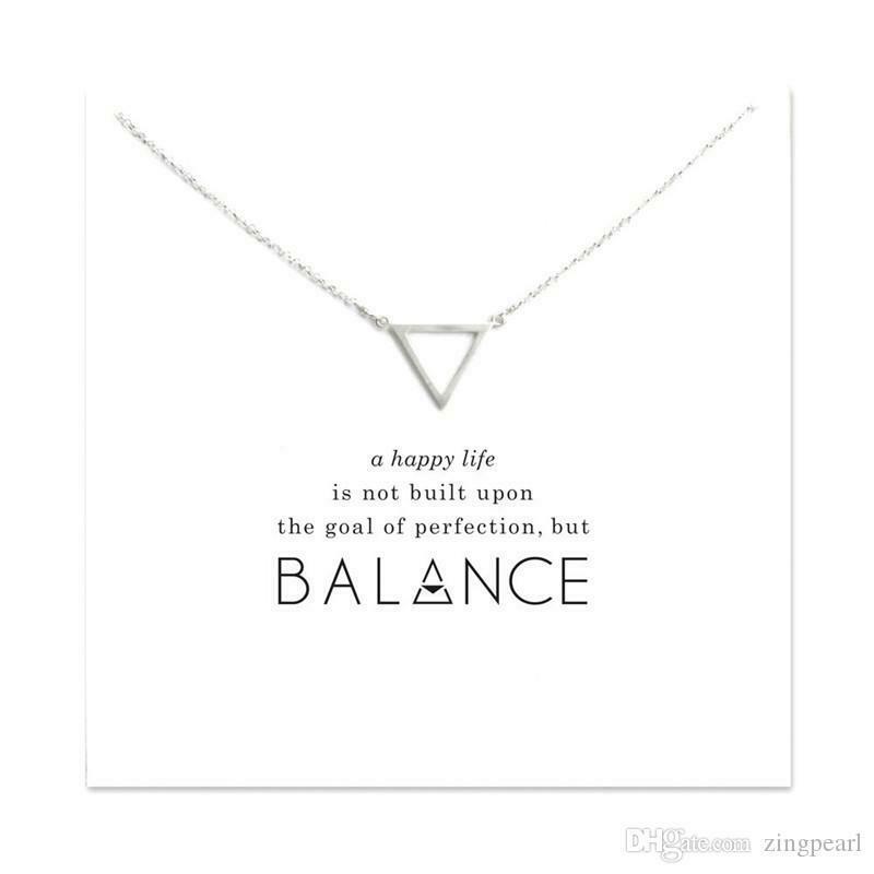 Triangle necklace dainty Minimalist open triangle Silver balance necklace
