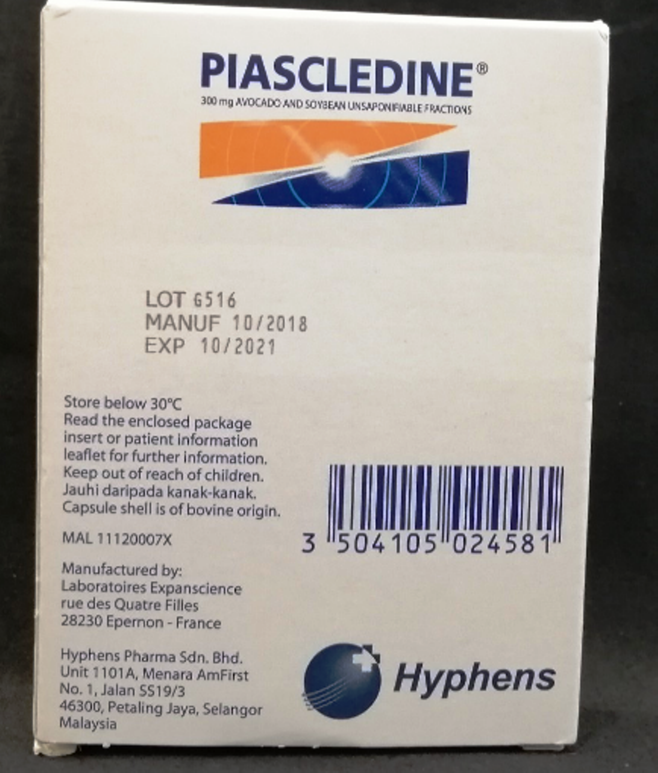 PIASCLEDINE 300mg 30 Capsules Antirheumatic Osteoarthritis JointPains