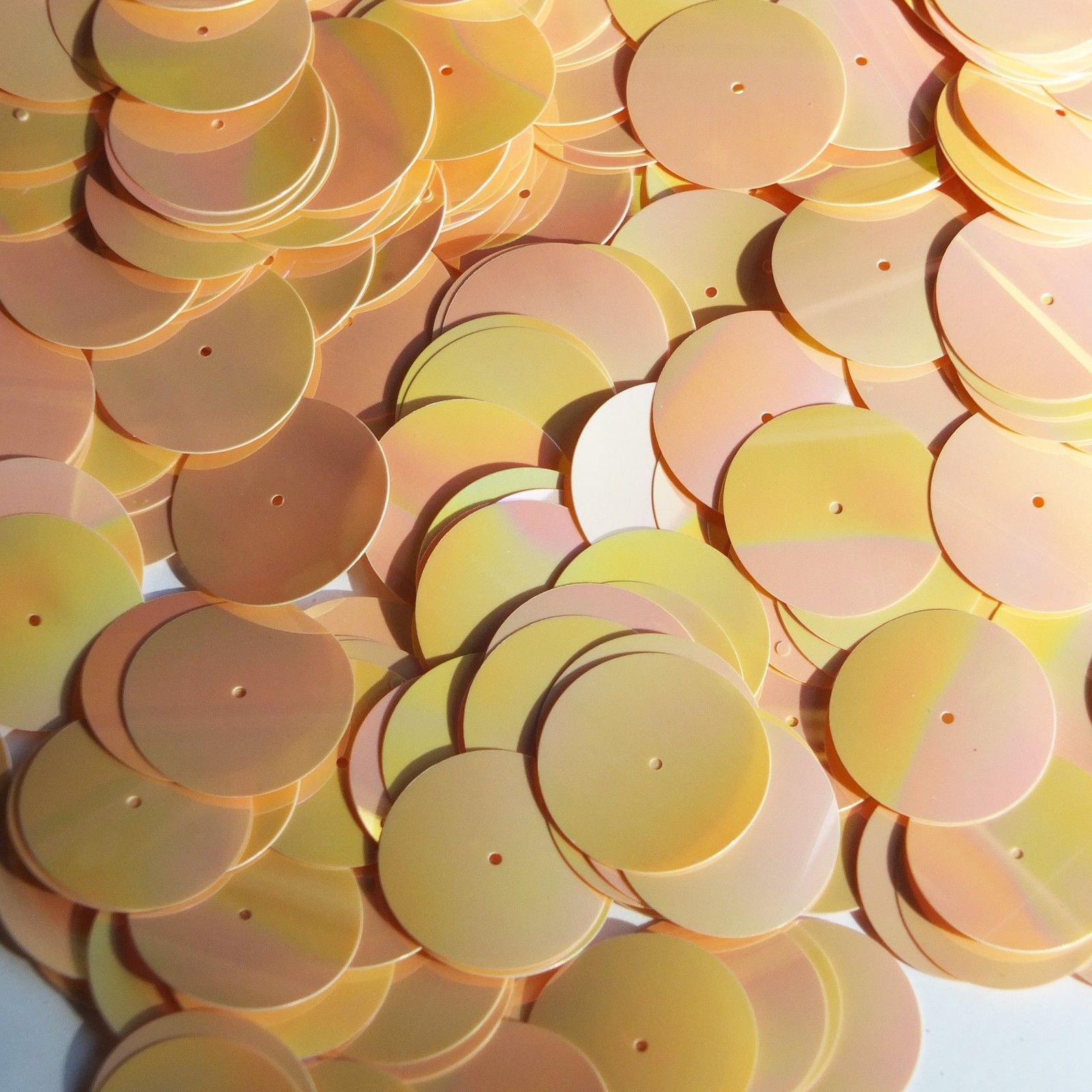 20mm ROUND SEQUIN PAILLETTES ~ PEACH Opaque Shiny~ Flat Sequin Disc Made in USA