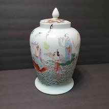 Antique Chinese Ginger Jar, Porcelain Famille Rose Vase depicting 8 Immortals image 1