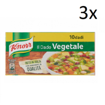 3 Knorr Veggie Dado Jujube VEGETARIAN SOUPS Cube broth rich in taste 10pz - $16.01