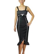 Size 26 Black &amp; White Polka Dot Pin-up Pencil Wiggle Dress ~ 1950&#39;s ~ 4X - $44.25