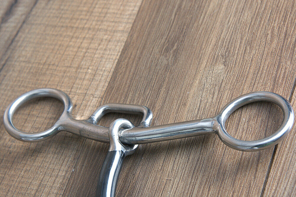 5" HILASON STAINLESS STEEL SLIDING GAG HORSE 3 PIECE MOUTH CURB BIT w/ OVAL RING Bits