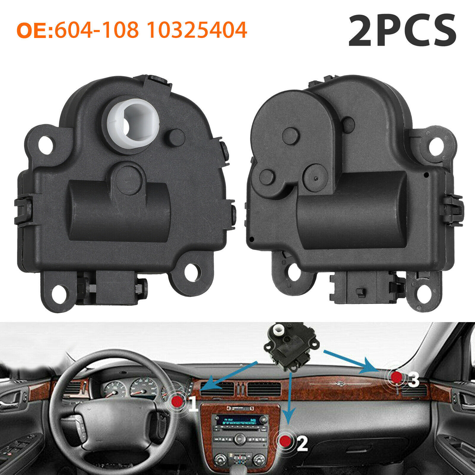2pcs HVAC Heater Blend Door Actuator 604108 for Chevy Impala 20042010