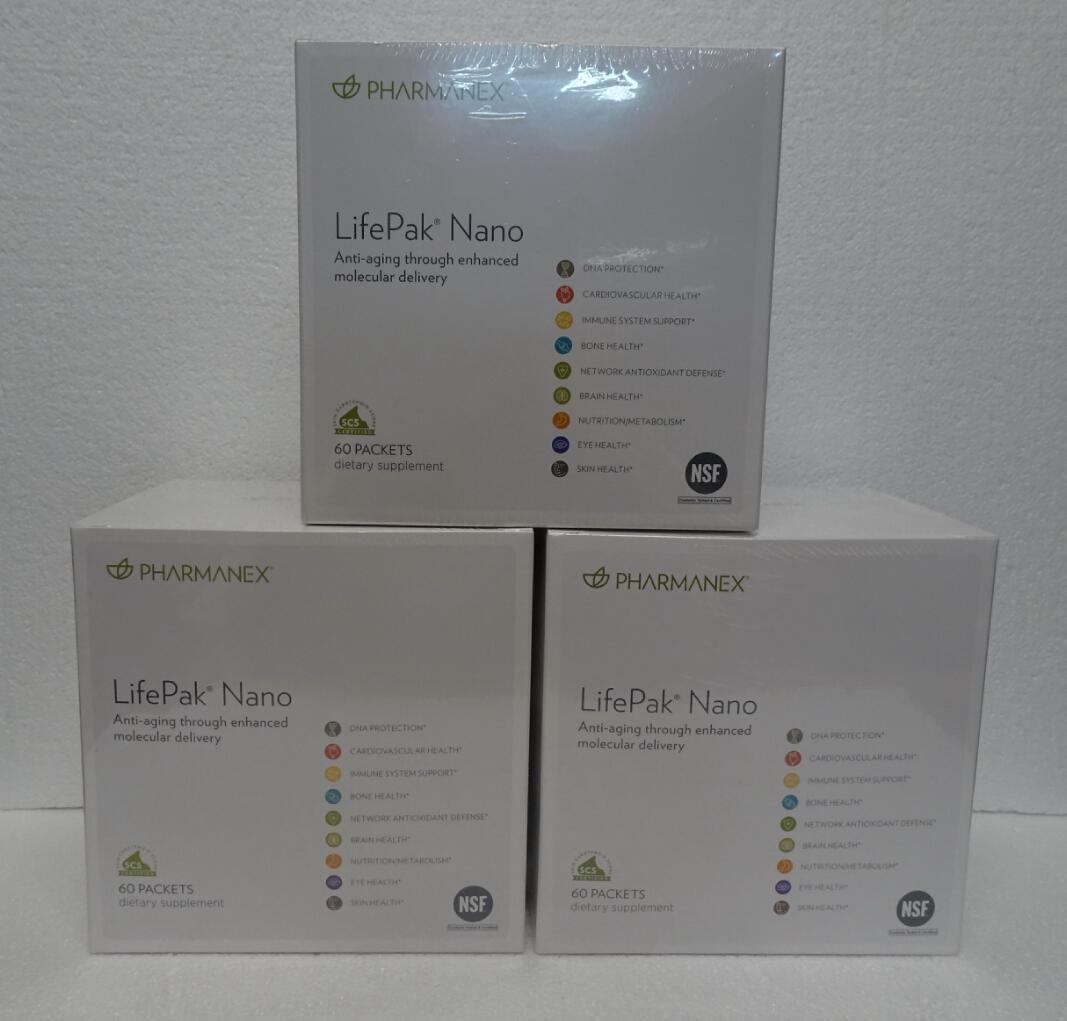 Three Pack: Nu Skin Nuskin Pharmanex LifePak Nano 60 Packets Box Sealed x3