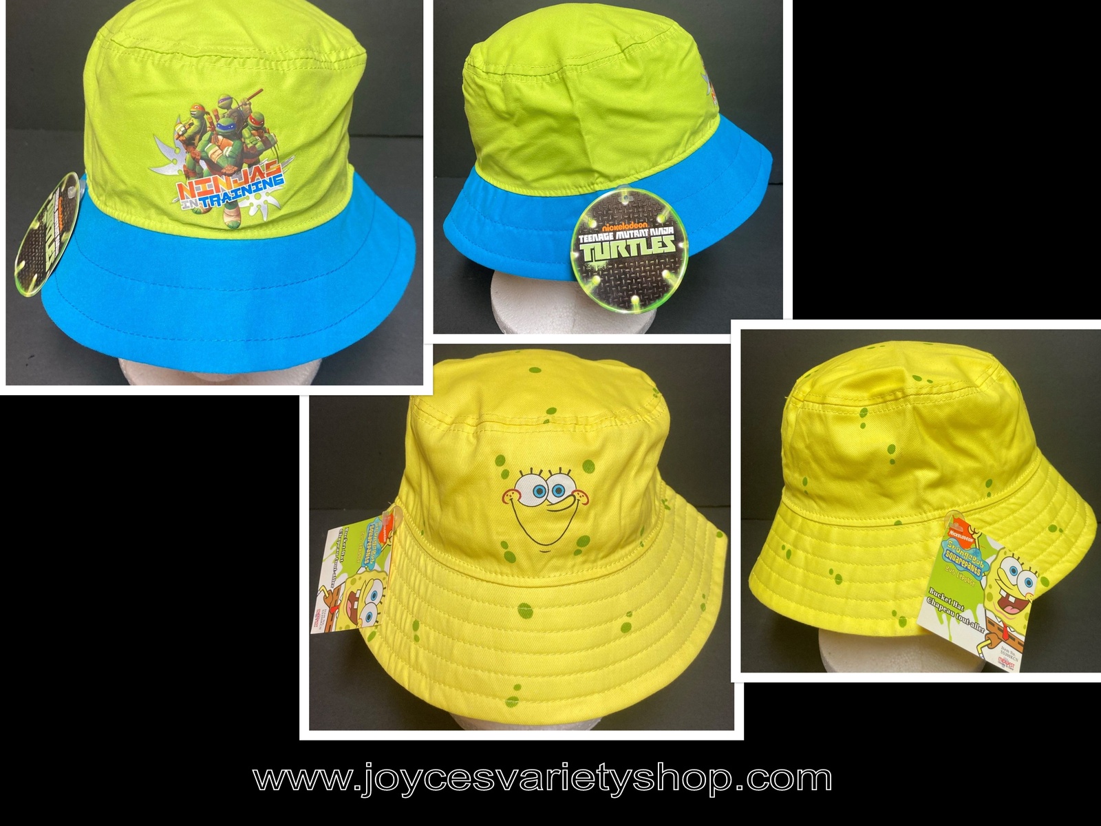 Primary image for Cartoon Bucket Hats Beach Kids Teenage Ninja Turtles or Sponge Bob One Size
