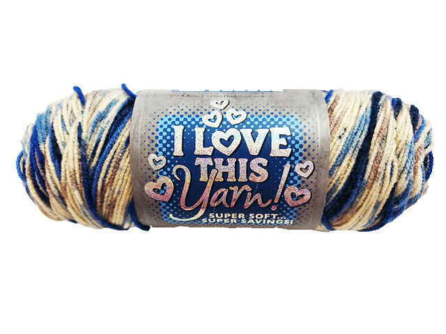 I Love This Yarn Print in Blue Camo Stripe #398552