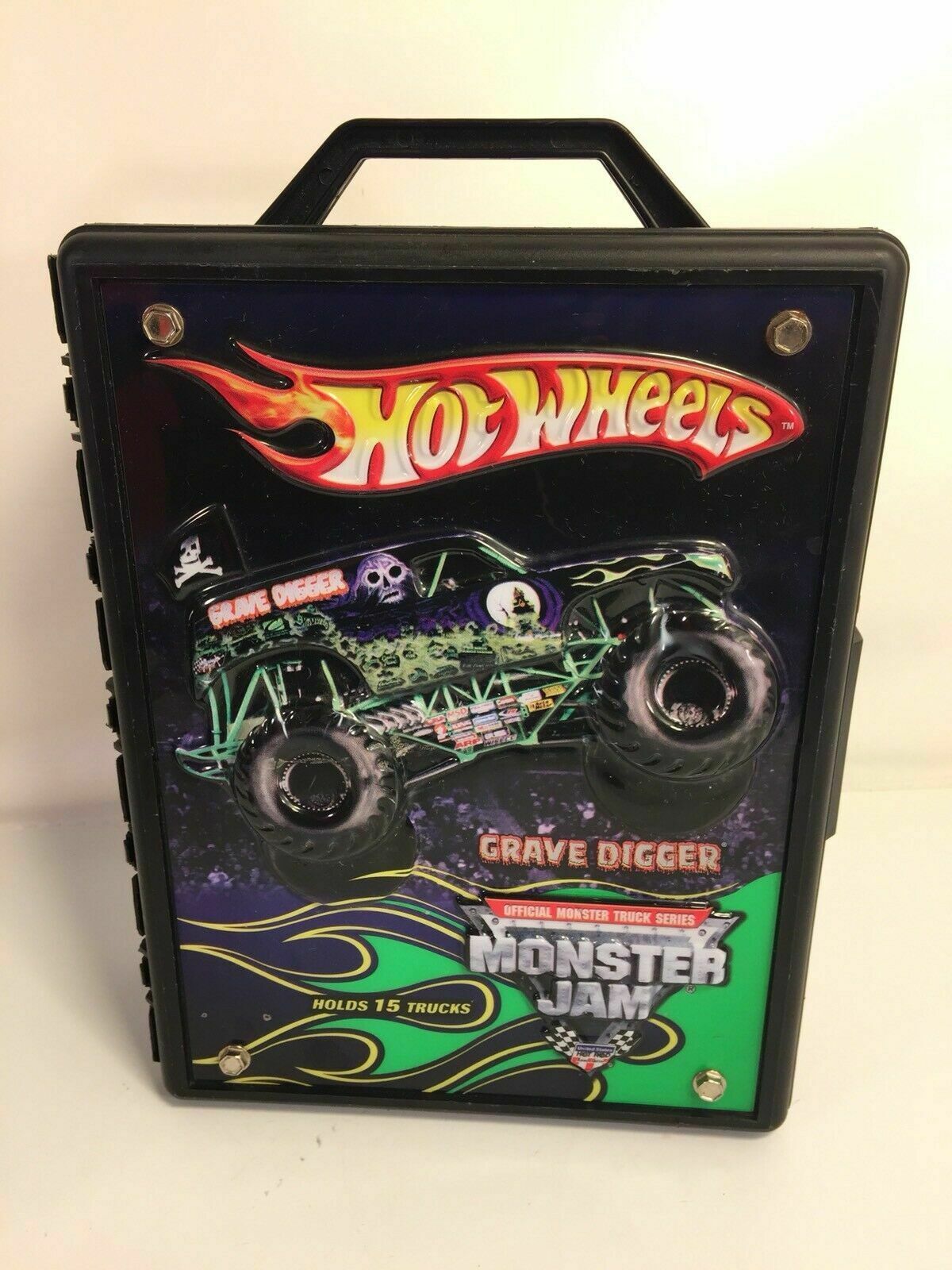 Hot Wheels Monster Jam 15 Truck Carrying Storage Case Featuring Grave ...