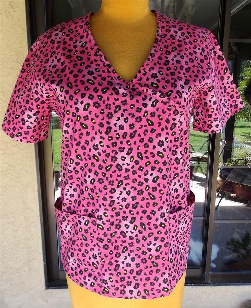 leopard print scrub pants