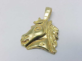HORSE HEAD Pendant in Yellow Gold Vermeil on Sterling Silver - FREE SHIP... - $43.00