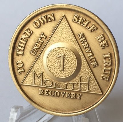 30 Day 1 Month Bronze AA Anniversary Chip Medallion Coin Alcoholics Anonymous