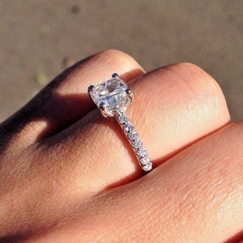 2.00Ct Cushion Cut White Diamond Solid 925 Sterling Silver Engagement Ring
