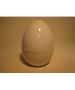 White porcelain two piece egg shape salt &amp; pepper shaker set. - $8.00