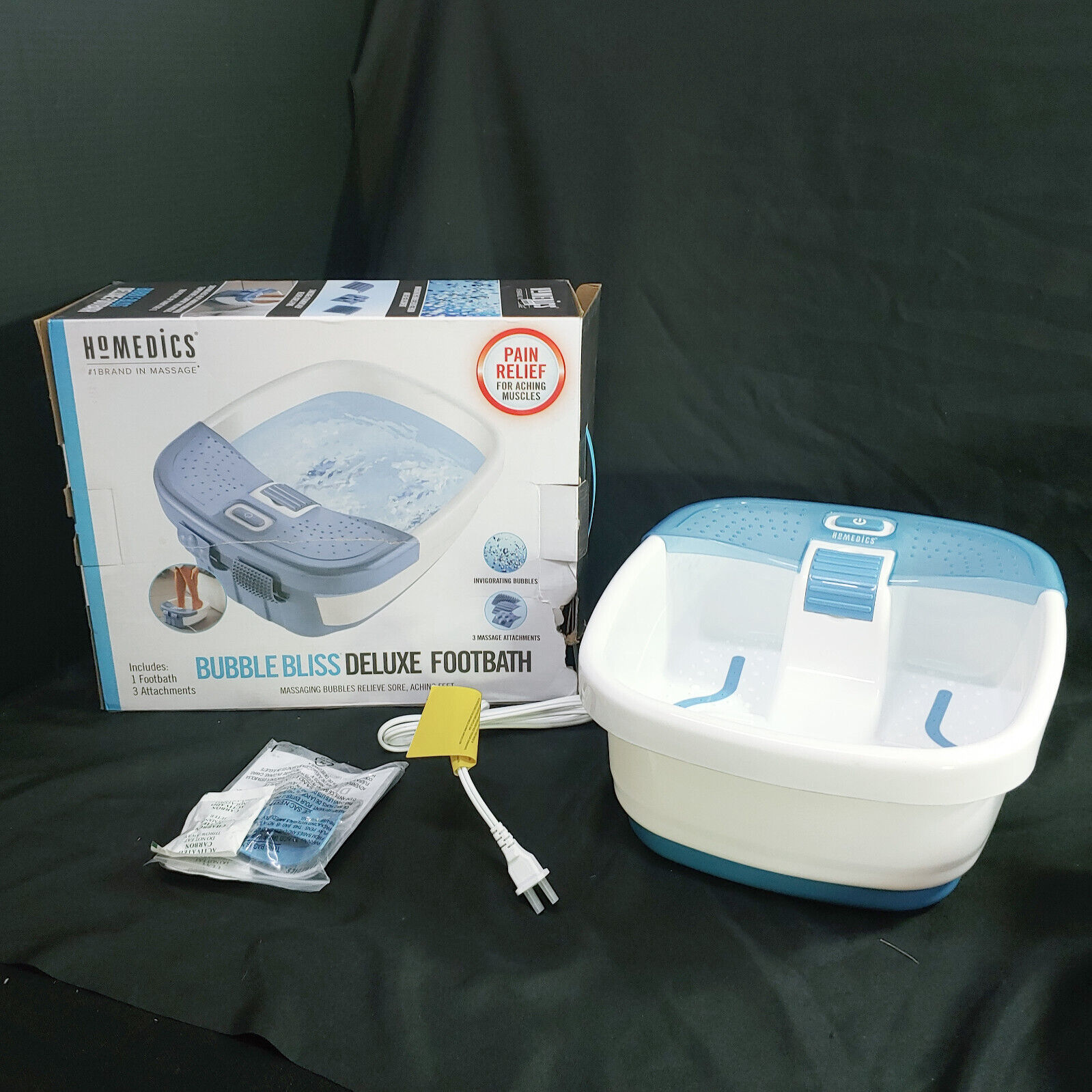 Homedics Bubble Bliss Deluxe Footbath Spa with Heat Massaging Massage