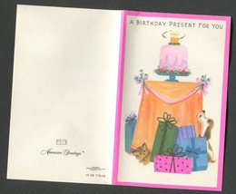 1 Vintage Greeting Card Happy Birthday Gift Card trademark American Gree... - $1.00
