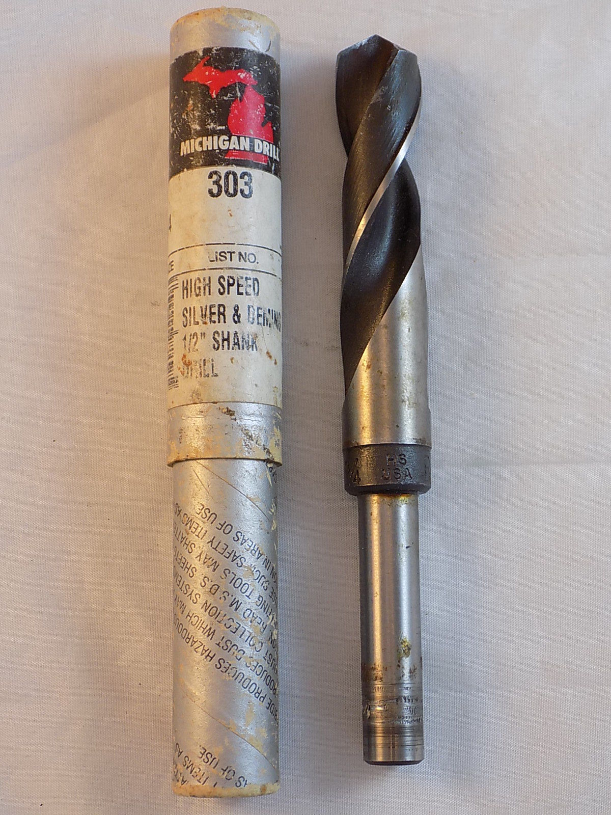 S + D type drill 1 High Speed Steel 1//2 Shank Drill Bit
