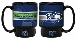  Seattle Seahawks NFL Sculpted NFC Replay Ceramic Coffee Mug Tea Cup 12 oz Blue - $21.78
