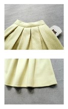 Light Green Winter Midi Skirt Holiday Skirt Lady A-line Wool Pleated Skirt Plus image 5