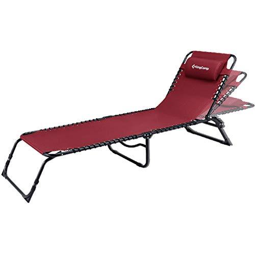KingCamp Beach Chaise Lounge Chair Recliner Sunbathing Outdoor Pool