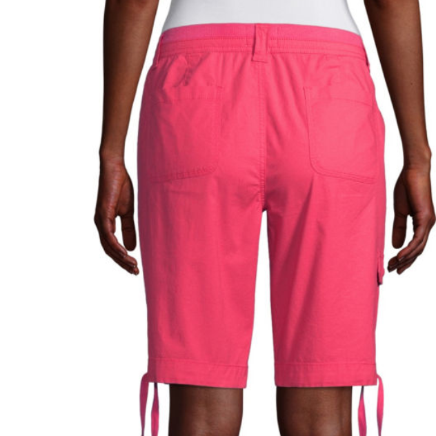 St. John's Bay Women's Mid Rise Bermuda Shorts Size 8 Claret Red 11