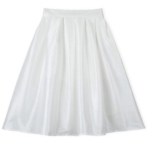Dark Blue Glossy A Line Ruffle Skirt Women Taffeta High Waist Pleated Midi Skirt image 3