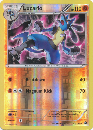 Lucario 47/124 Reverse Holo Rare Fates Collide Pokemon Card - Pokémon ...