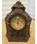 Vintage Brown Lux Mobility De Luxe Electric Mantle Clock For Parts or Re... - $32.71