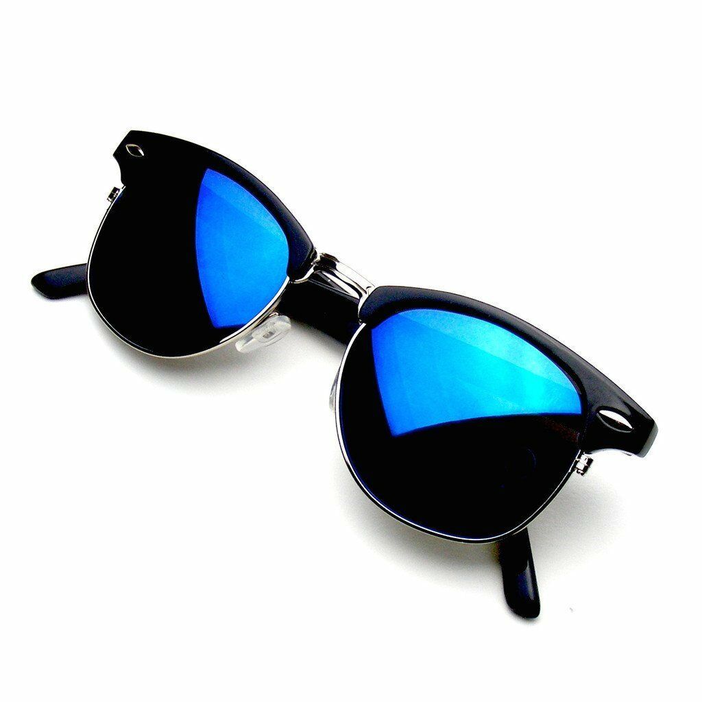 Retro Fashion Half Frame Flash Mirror Lens Club Vintage Master Sunglasses
