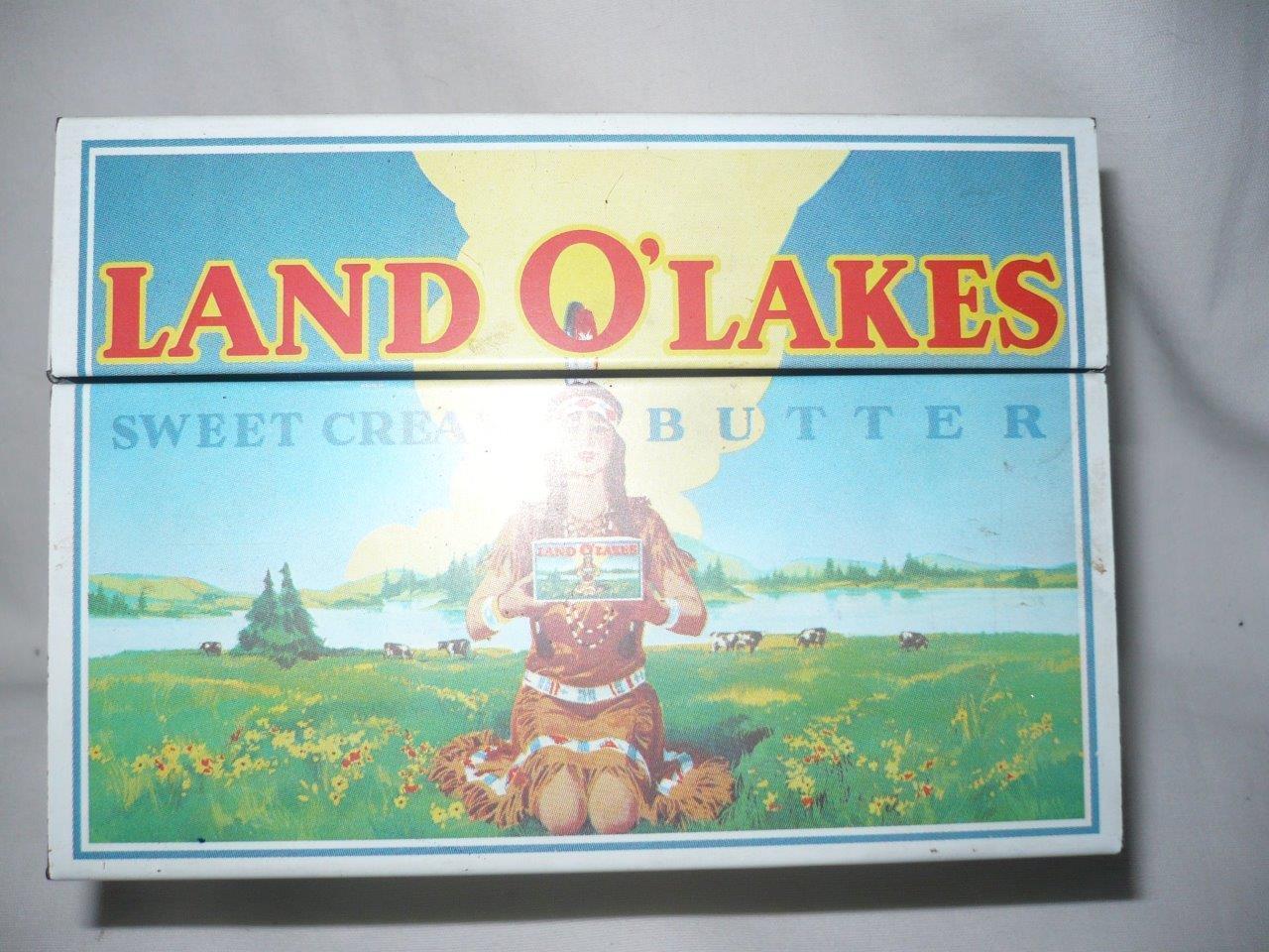 LAND O' LAKES RECIPE CARD TIN BOX PREOWNED BEAUTIFUL CONDITION Other