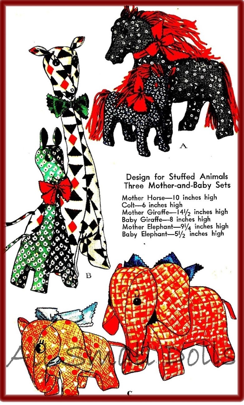 vintage stuffed animal patterns free