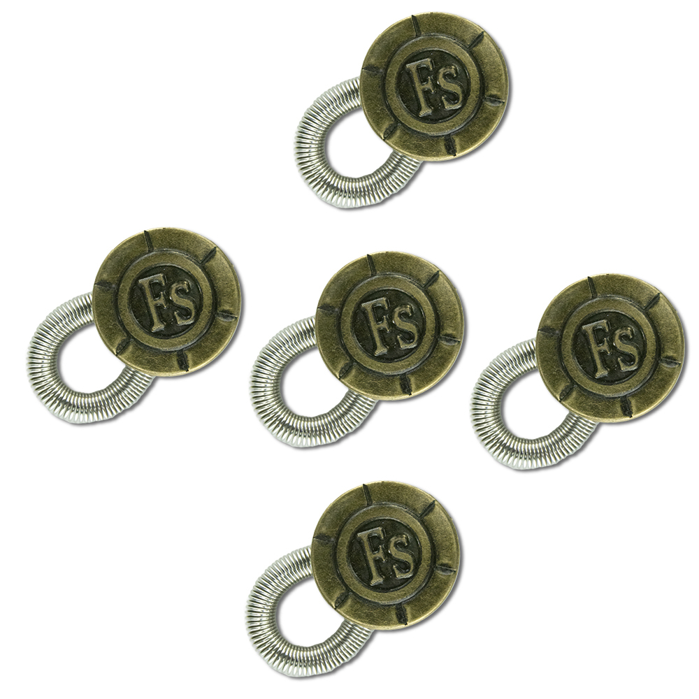 Spring Button Pant Extender with FS engraving (5-Pack)