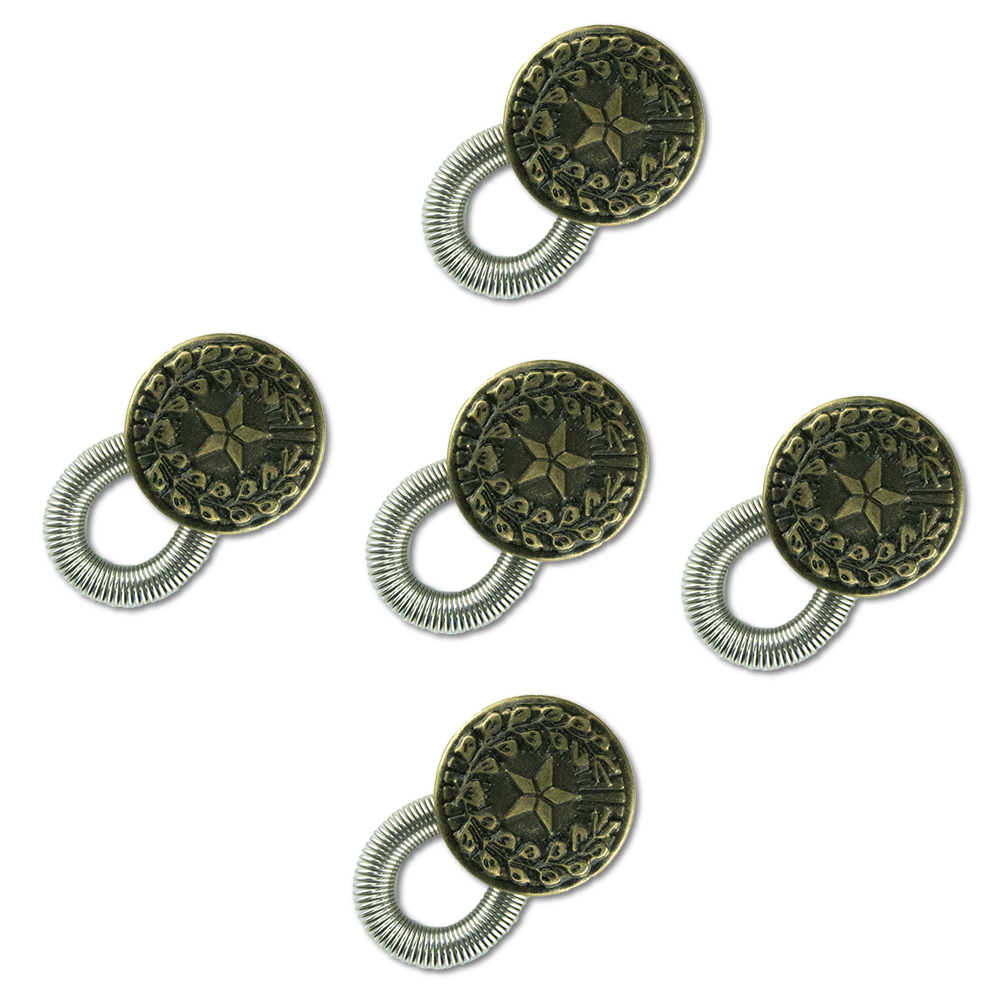 Spring Button Pant Extender with Star Image (5-Pack)