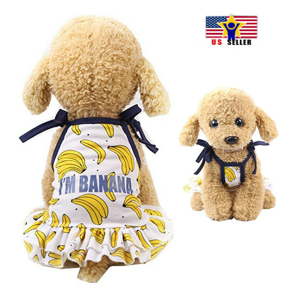 Banana Fruit Dog Cat Dress Up, Funny Pet Costume Cosplay Halloween Summer Outfit