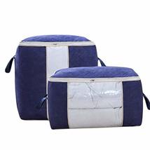 Large Capacity Storage Bag with Reinforced Handle Moving Bags 2 Packs, Navy - $28.43