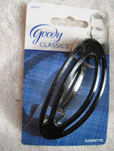 Goody Black Plastic Open Round Oval Hair Barrette Metal Back Closure 2012 04787 - $10.00