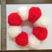 Wreath red white Yarn premium Pom Poms.Good for Decorating Gift, Party, ... - $19.99