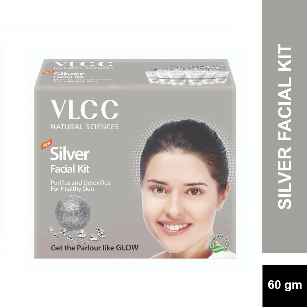VLCC Silver Facial Kit Purifies & Detoxifies for Healthy Skin, 60gm (Pack of 1)