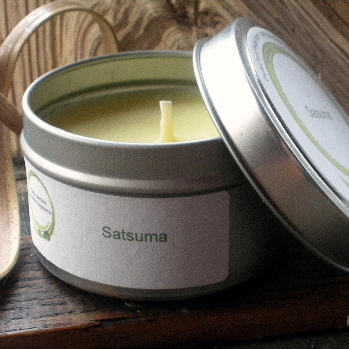 Satsuma (Body Shop Type) Soy Candle Travel Tin 6 oz - $8.00