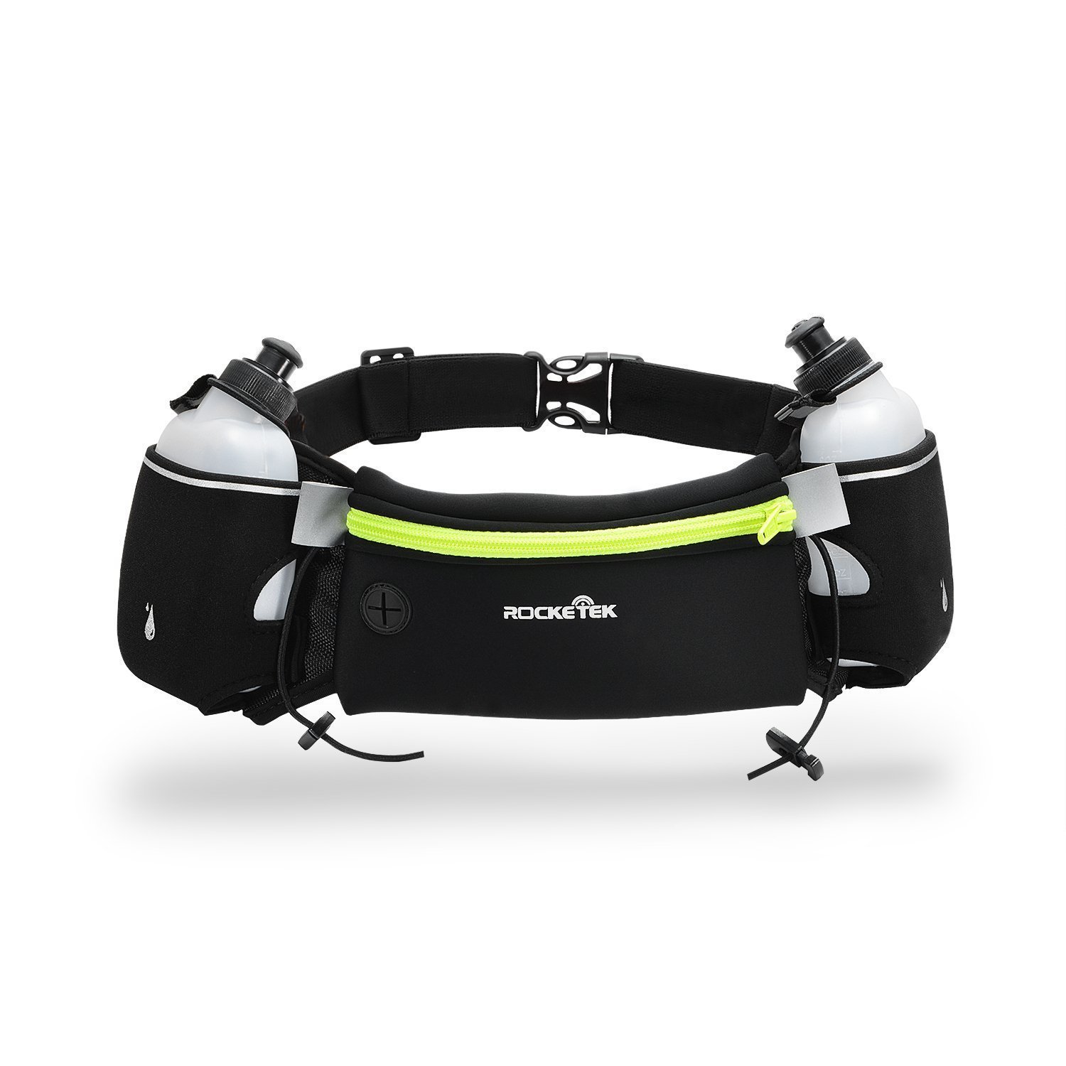 Rocketek Running Belt With Two BPAFree 9Ounce Water Bottles