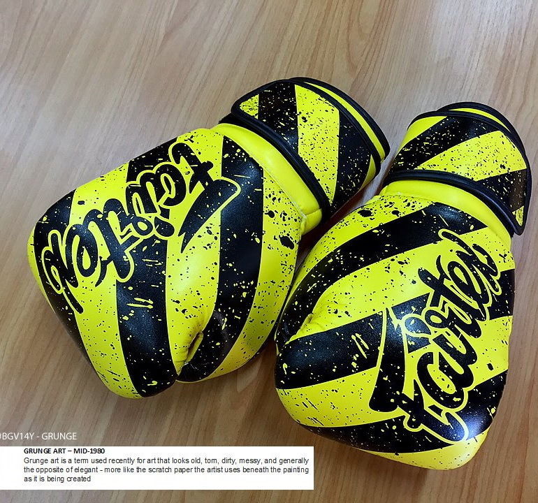 MID 1980 MMA PUNCH FAIRTEX MUAY THAI KICK BOXING GLOVES BGV14Y GRUNGE ART