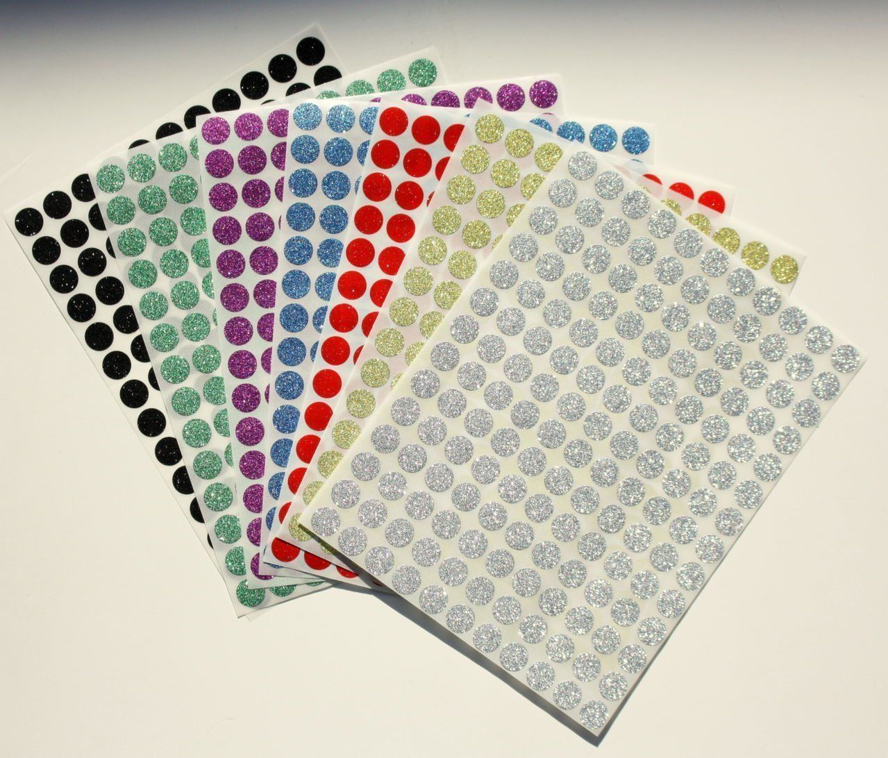 Sparkly Dots Small Round Labels Decorative Glitter Stickers Permanent