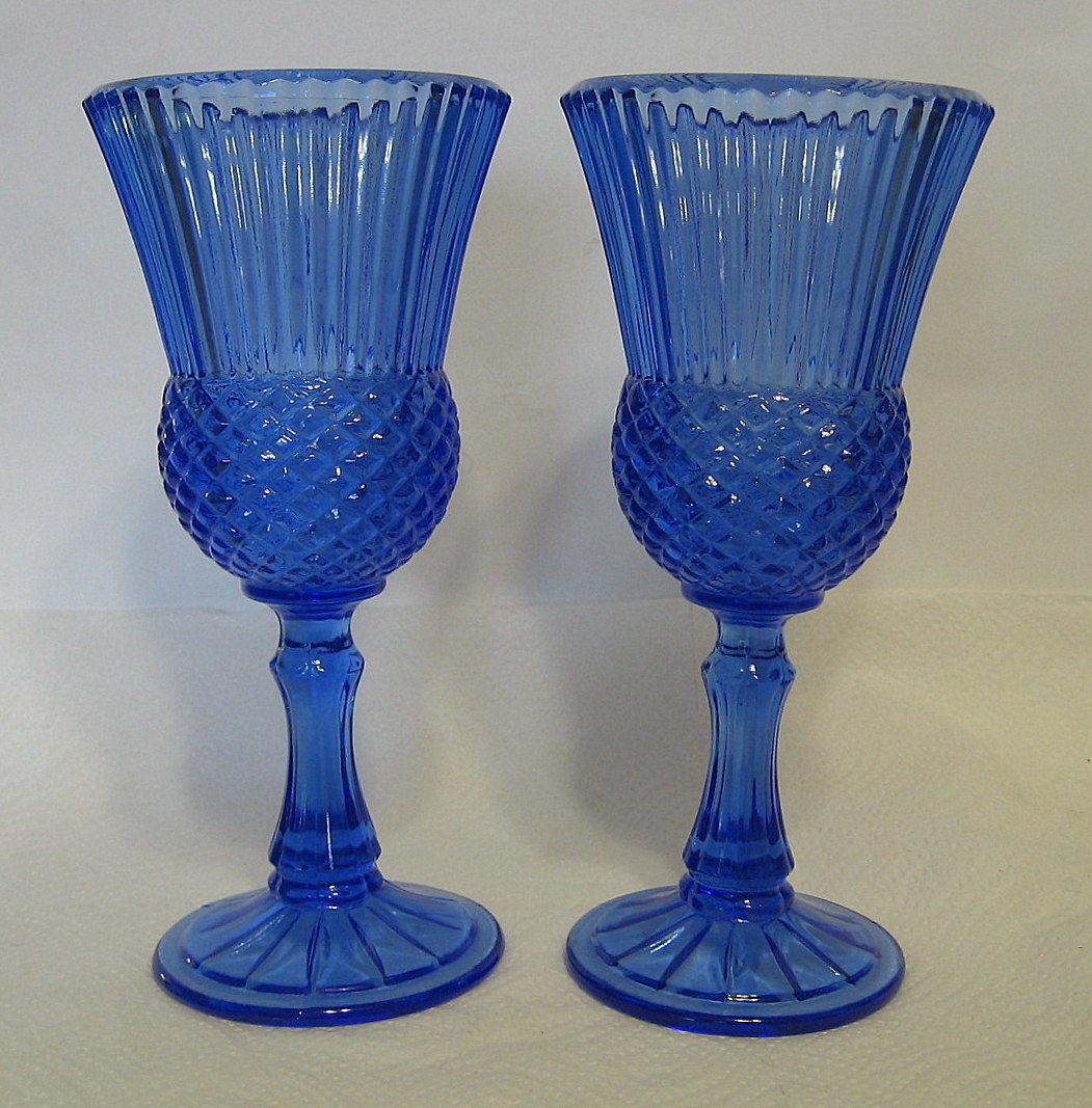 Avon Glass Candle Holders George and Martha Washington - Candle Holders