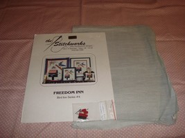 Stitchworks Freedom Inn Cross Stitch Pattern Plus 5 Patriotic Buttons & Fabric - $22.99