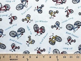 Bike Bicycle Bikes Lightweight Jersey T-shirt Knit Fabric Print By Yard D347.03 - $6.99
