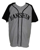 Custom Hanshin Tigers Baseball Jersey New Button Down Grey Any Size image 1