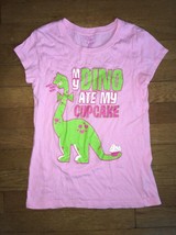 ! childrens place pink dino cupcake graphic tee shirt medium 7 - 8 - $5.94