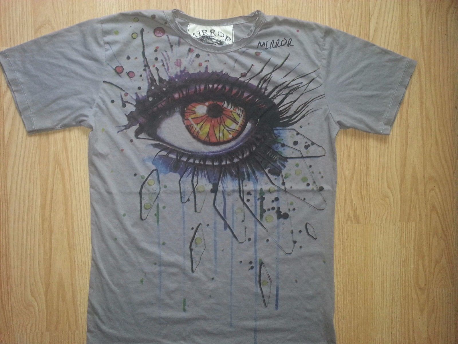 Men T Shirt short sleeve blue mushroom ying yang hippie om Hobo boho M NO TIME